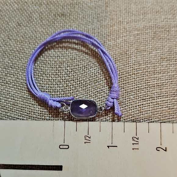 Elegant Purple Amethyst Adjustable Bracelet. - Picture 2 of 2